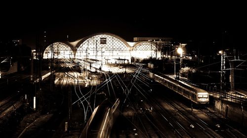 Illuminated lights at night