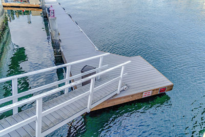High angle view of pier over sea