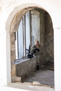 Interior of abandoned building