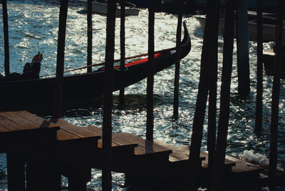 Scenic view of sea seen through railing