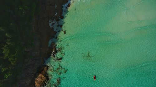 High angle view of sea