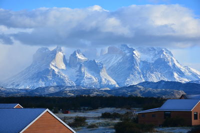 Scenic view of mountains against sky