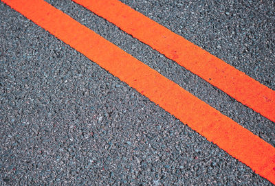 High angle view of road marking