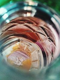 Close-up of drink in glass jar