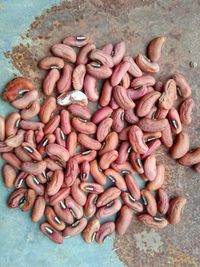 High angle view of roasted coffee beans