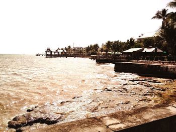 View of sea against clear sky