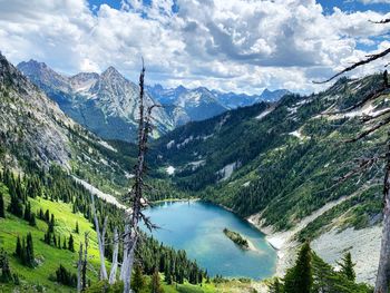 Scenic view of mountains against sky