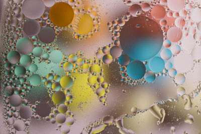 Full frame shot of bubbles seen through glass