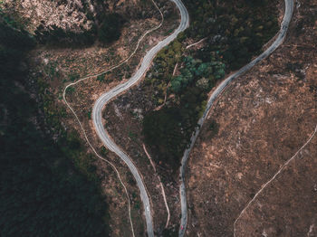 High angle view of road on mountain