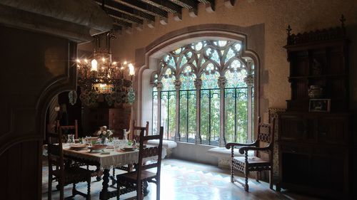 Empty chairs and table at home