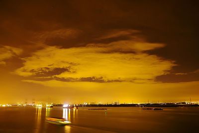 Scenic view of dramatic sky during sunset