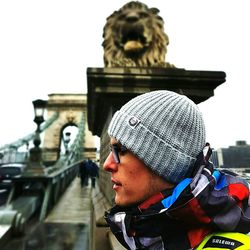 Man wearing sunglasses against sky