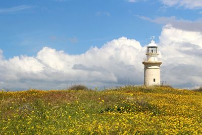 Scenic view of lighthouse against sky