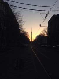 Railroad track at sunset