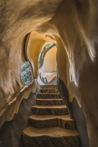 High angle view of staircase