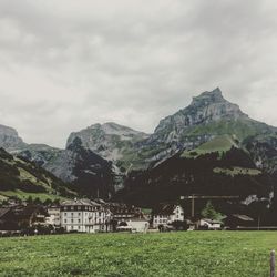 Scenic view of mountains against sky