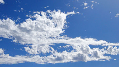 Low angle view of clouds in blue sky