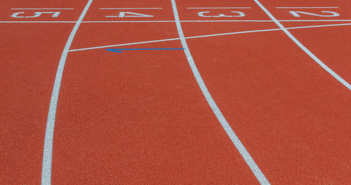 Starting line of running track