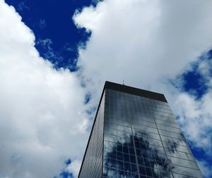 Low angle view of modern building against sky