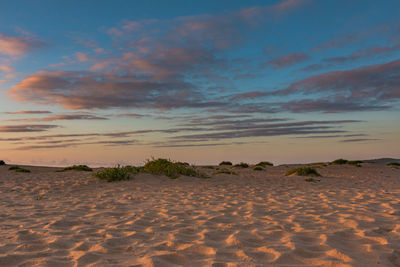 Scenic view of desert against dramatic sky