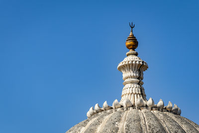 Isolated ancient fort dome with bright blue sky at morning