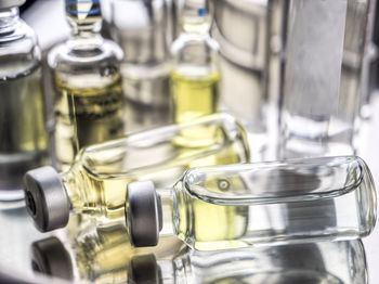 Close-up of glass of jar on table