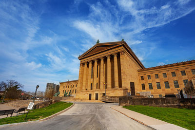 View of historical building against blue sky