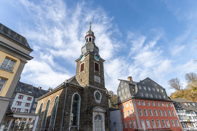 Low angle view of buildings against sky