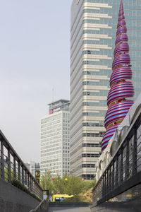 Low angle view of skyscrapers against sky