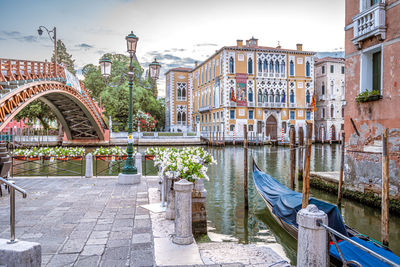 Low angle view of people in canal