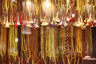 Close-up of clothes hanging on clothesline