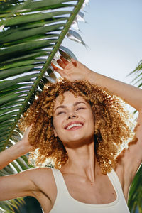 Portrait of young woman looking away