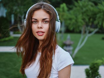 Portrait of smiling young woman