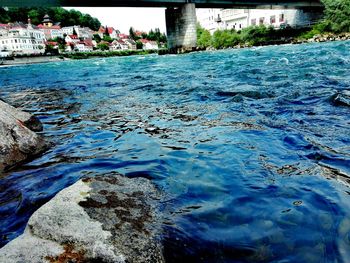 Close-up of swimming pool by river