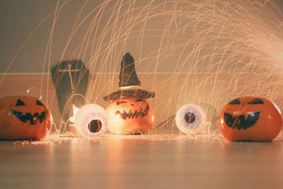 Close-up of pumpkin on table