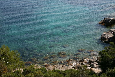 High angle view of sea shore