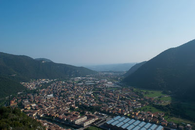 High angle shot of cityscape