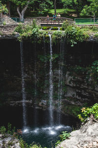 Scenic view of waterfall