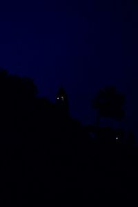 Low angle view of silhouette trees against sky