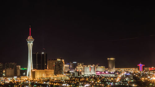 Illuminated city at night