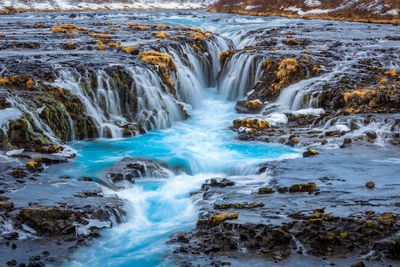 Scenic view of waterfall