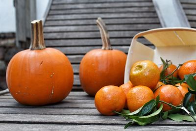 Close-up of oranges on table