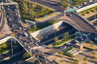 High angle view of traffic on city street