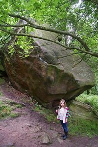Woman standing in a forest