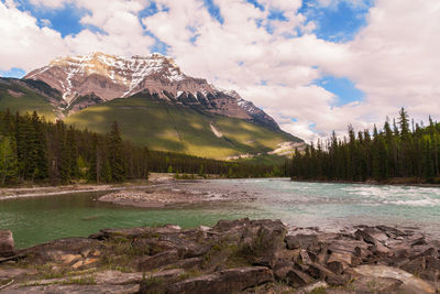 Scenic view of mountains against sky