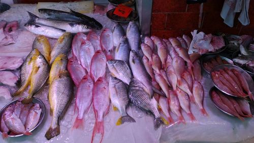 Close-up of fish for sale in market