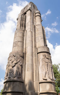 Low angle view of a statue of a temple