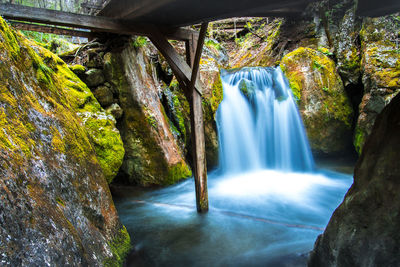 Scenic view of waterfall