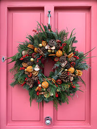 Christmas decorations on wall