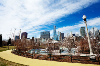 Buildings against sky in city